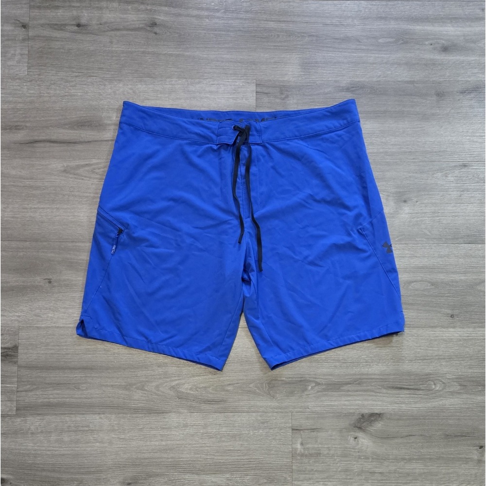 Under Armour Board Shorts Mens 42 High Rise Cargo Pocket Blue